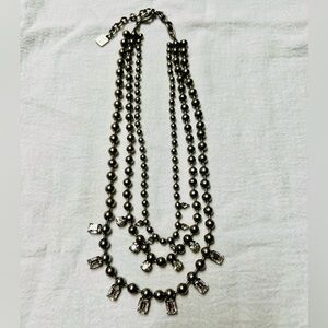 Dannijo 18 inch statement necklace silver and clear crystal